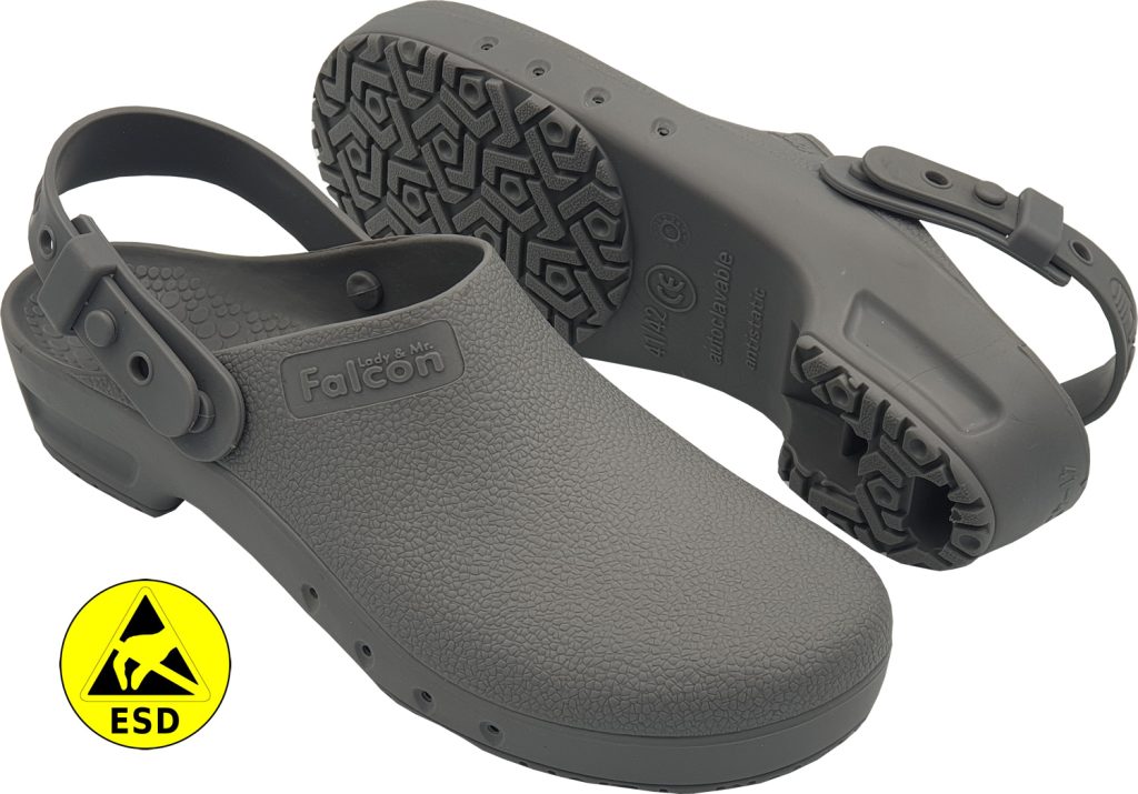 ESD Clogs Gray Heel Strap